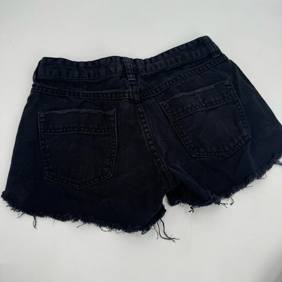 Free people black cotton distressed shorts - Picture 5 of 6